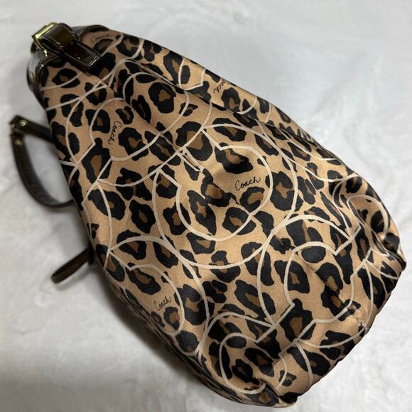 Coach Madison Ocelot OP Art Marielle Patent Leather Trim Bucket Drawstring Bag - Picture 9 of 9